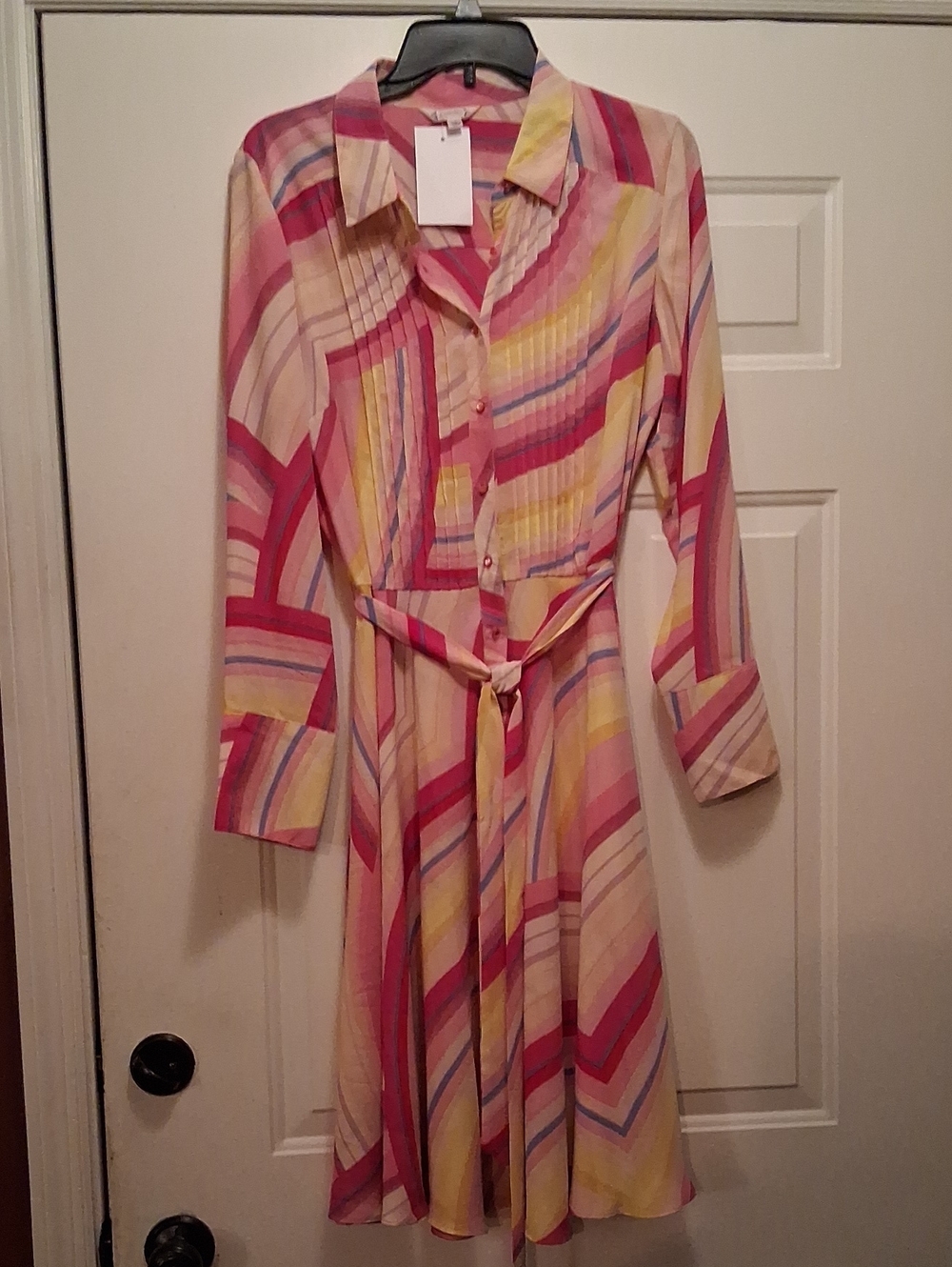 Nanette Lepore Colorful Retro Psychedelic Geometric Pattern Dress